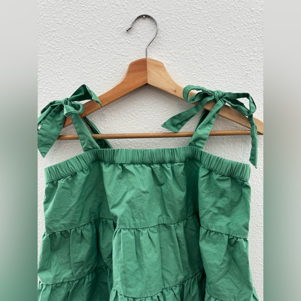 American Eagle Green Sleeveless Top with Bow Straps